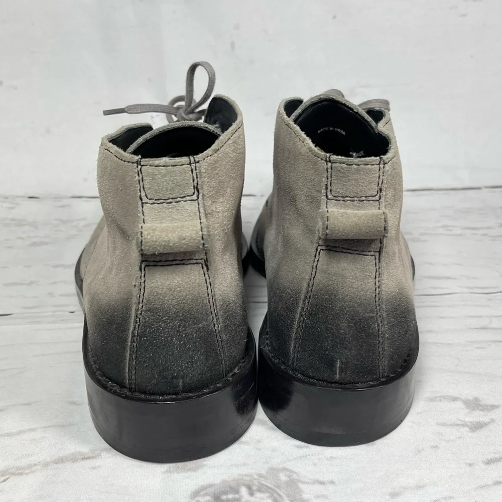 Cole Haan Mens Chukka Size 9.5M Gray Distressed Suede‎ Lace Up